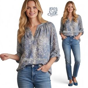 Cynthia Rowley silk Monet watercolor blouse *shop@iamwarrior